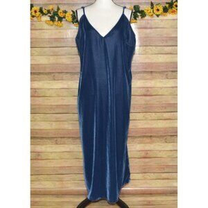 Old Navy Plus 2X Blue Velvet Sleeveless Maxi Dress  Whimsigoth Romantic